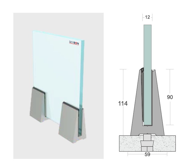 SD 35 Bracket System for Aluminum Glass Railing Installation, Heavy Duty Support Bracket for Balcony and Staircase, Durable Finish, Secure Mounting for Modern Architectural Projects
